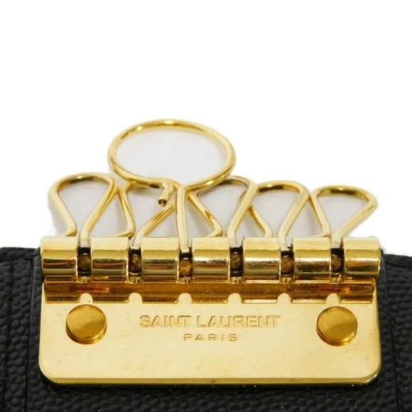 RARE!!! YSL SAINT LAURENT 6 KEYS MONOGRAM CAVIAR HOLDER WALLET - Picture 10 of 16